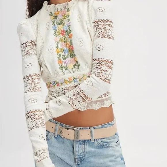Free People Garden Grace Top xs - Picture 4 of 11